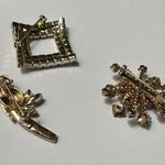 Lot Of 3 Rhinestone Brooch Pins 1 Bird 2 Are Prong Set Photo 9