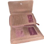 None Leather Snakeskin Double Gusset Bifold Wallet Zip Closure two button flap/zipper Photo 10