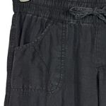 Athleta SZ 6 Lakeside Linen Pants Pull-On Pocket Wide Leg Drawstring Flint Grey Photo 2