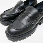 Free People Lyra Lug Sole Black Platform Penny Loafer Photo 4