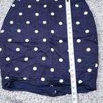 Banana Republic Polka Dot Pencil Skirt Size 6P Petite Navy Blue Linen Blend Photo 7