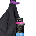 Bali  2X-Large Comfort Bra Stretch Adjustable Back Closure V-Neck Lined Black Photo 3