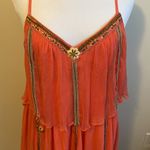 Free People  Salmon Embroidered Beaded Mesh Back Dress Photo 79