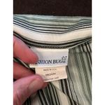 Fashion Bug Shirt Womens Medium Green Striped Wrap Surplice Top Blouse Stretch Photo 4