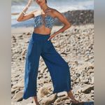 Anthropologie  Daily Practice The Aster Pants Wide Leg Gauzy Blue Small Photo 1