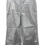 ANNIEWEAR DENIM Silver Metallic Wide Leg Cropped Pants Women's XL NWT Western Photo 0