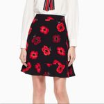 Kate Spade Poppy Tiered Ruffle A-Line Skirt Black and Red Size 2 Photo 0