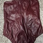 Timing  Maroon Satin Bodysuit Photo 1