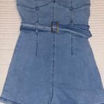 SheIn Belted Denim Romper Photo 0