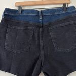 Gap  4" High Rise Girlfriend Denim‎ Shorts Raw Hem Blue Black Size 32 Photo 6