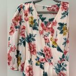 Kori size small floral v-neck maxi dress 3/4 sleeve partially lined elastic band Photo 3