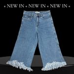 ZARA Size 4 Trafaluc Denimwear Frayed Hem Loose Wide Leg High Rise Jeans Womens Photo 1