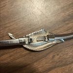 VINTAGE Silver Tone Leaf Slinky Snake Belt Photo 2