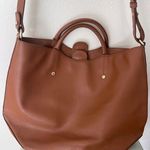 Furla 2 way bag brown leather preloved crossbody purse large tote Photo 5