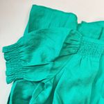 NWOT Boden Linen Ada Double Cloth Green Ruffles Dress Size 8 Knee Length Photo 7