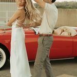 ZARA Satin White Midi Dress Photo 3