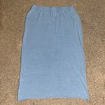 Eileen Fisher Stretch Silk Tussah Knit Slim Pencil Skirt Ice Blue Medium Photo 2