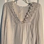 Blu Pepper Long Sleeve Crocheted Trimmed Collar and Cuff Blouse Photo 1