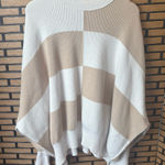 Free People  Tan And White Checkered Sweater Size Medium Photo 0