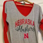 Nebraska Huskers Shirt Womens Small Gameday Couture Gray and Red 3/4 Sleeves Photo 1