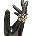 Sterling Silver Dome Statement Ring Size 8, 925 Stamped Modernist Dome Design Photo 10