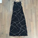 Vintage Tessuto Crosshatch Textured Silk Blend Organza Maxi Dress Black Beige L Size L Photo 1