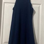 AQUA  Bloomingdale’s Navy High Neck Cocktail Mini Dress Women’s Size Medium Photo 3