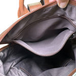 Convertible Backpack Shoulder Bag Satchel Purse White Brown Vegan Leather Photo 8