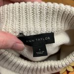 Ann Taylor  Striped Sweater Womens Size‎ Small Mock Neck Pullover Knit Top Ivory Photo 2