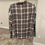 Garage Lace Up Bow Side Cozy Flannel Shirt Photo 5
