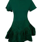 Aureum Women’s Dress Small Green Short Sleeve Flare Asymmetrical Trendy Photo 0