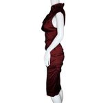 DJ Jaz Dress‎ Womens 4 Red Black Iridescent Ruched Bodycon Mini Elegant Romantic Photo 2
