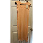 Universal Threads Universal Thread Dress Coral Orange Ruffle Tank Midi Sleeveless NWT Large Photo 3