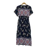 Anthropologie  Kindred Dress Womens Medium Blue Boho Paisley Maxi Embroidered Photo 2