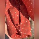 Free People  Terracotta Kennedy polka Dots blouse Photo 9