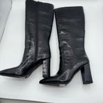 INC International Concepts Paiton Black Croc Embossed Tall Heeled Boots Women 8M Size 6.5 Photo 1