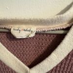 Lovely Melody Mauve Waffle Knit V Photo 1