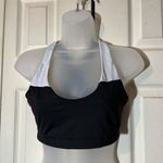 Victoria's Secret  Sport Black and Silver Halter Top Racerback Sports Bra M Photo 1