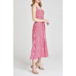 WAYF 💕 x Styled Coco!💕 Gracie Gingham Linen-Blend Midi Dress Red Gingham XL NWT Photo 8
