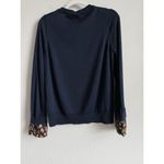 J.Crew Leopard Cuffs Tippi Wool Sweater In Navy Pink Mod Leopard Size Large Photo 11