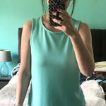Bar III  Aqua Textured Sleeveless Crew Neck Zip Back Tank Top‎ Size S Photo 0