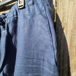 JAMAICA BAY Navy Cropped Linen Pants XL Blue Photo 2