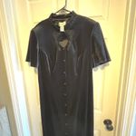 Fashion Bug Vintage Black Velvet Midi Dress with Back Tie Detail Size 20 Whimsigoth Romantic Photo 6