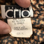 Women's Vintage Clio Velvet Blouse Black Brown Size PL Photo 6