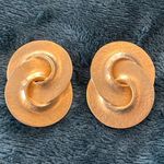 Awesome Vintage Clip On Earrings Gold Tone Funky Retro Design Photo 2