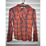 New York And Company Woman's Long Sleeve Plaid Blouse Photo 1