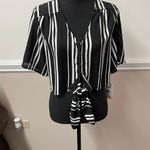 Live to be spoiled NWT  Stripe Tie Front Crop Top Photo 0