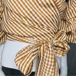 Maac London hull tie wrap shirt with puff sleeves and long wrap ribbon cotton m White Size M Photo 1