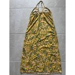 Old Navy  Maxi Dress‎ Womens XS Yellow Floral Criss Cross Back Boho Resort Preppy Photo 3
