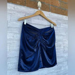 Lovers + Friends Skirt Blue Black Iridescent Gathered Mini Lined size medium Photo 3